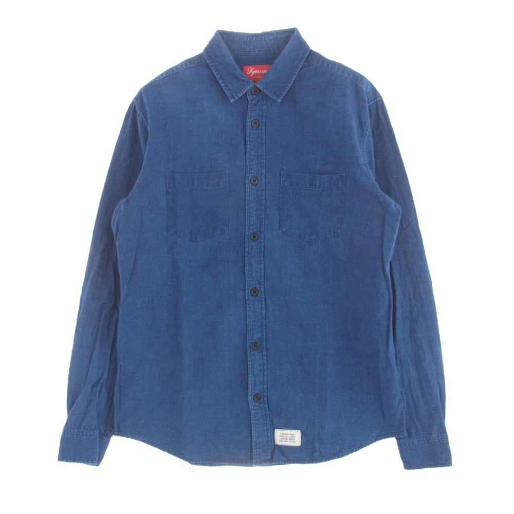 Supreme シュプリーム 11AW 2 Pocket Chambray Shirt シャンブレー デニム 長袖 シャツ インディゴブルー系 M【中古】