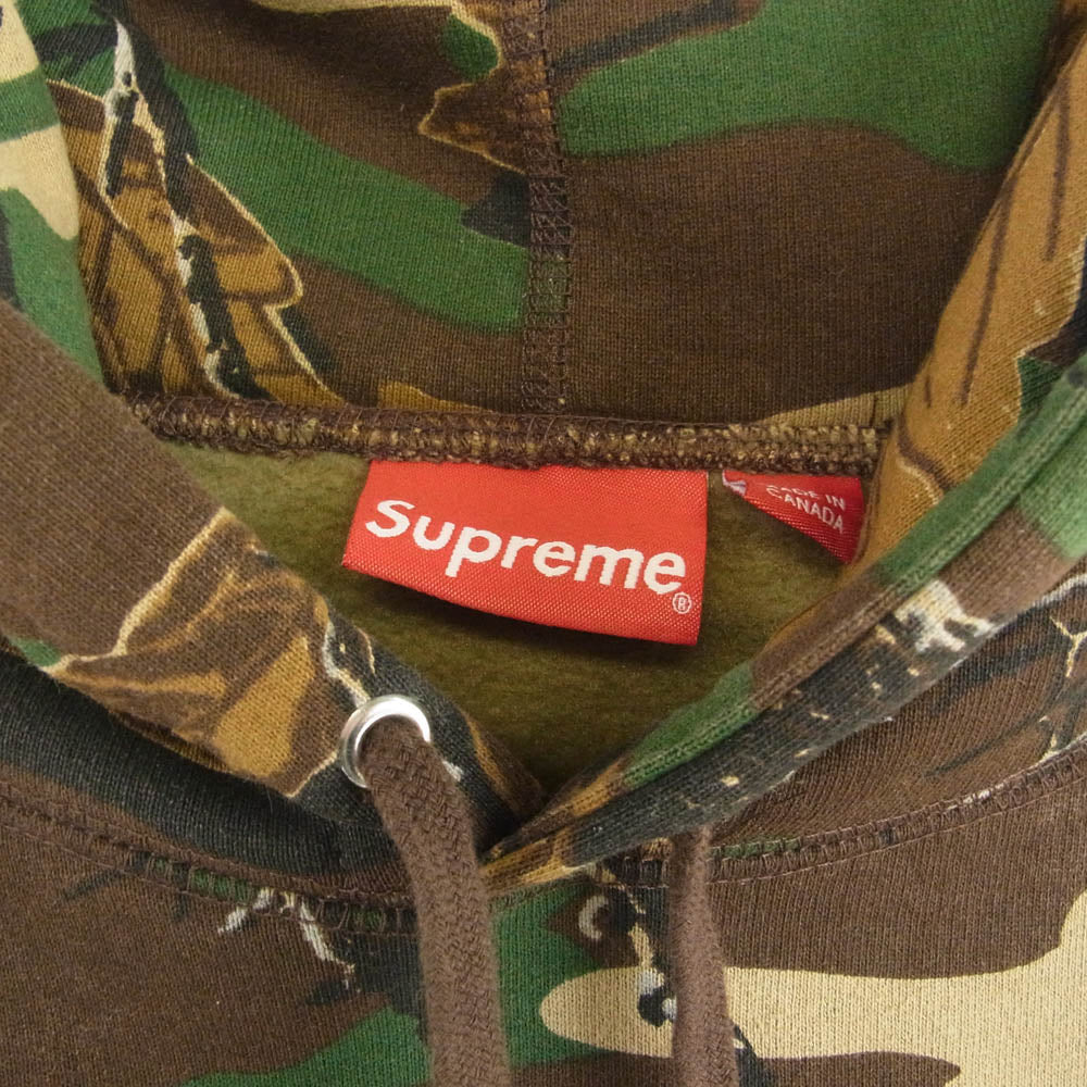 Supreme シュプリーム 22AW Small Box Hooded Sweatshirt Branch Woodland Camo スモールボックス カモ フーデッド パーカー カーキ系 M【中古】