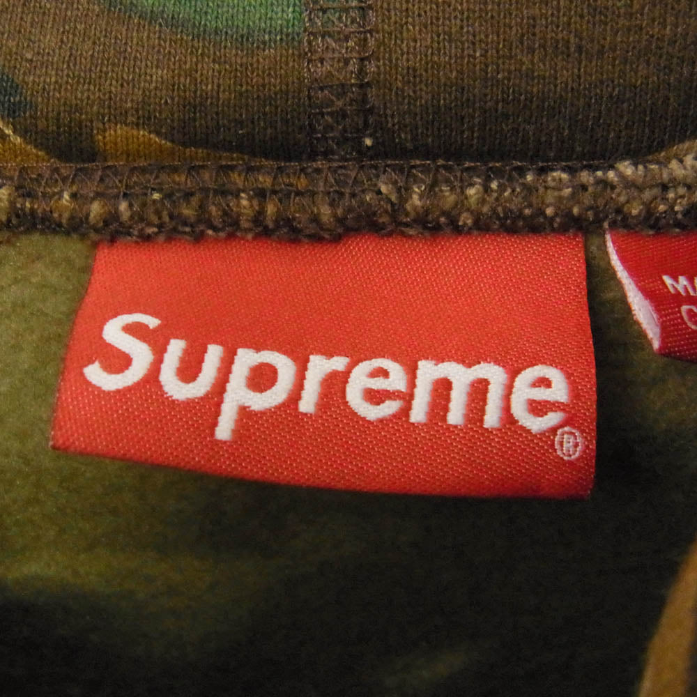 Supreme シュプリーム 22AW Small Box Hooded Sweatshirt Branch Woodland Camo スモールボックス カモ フーデッド パーカー カーキ系 M【中古】