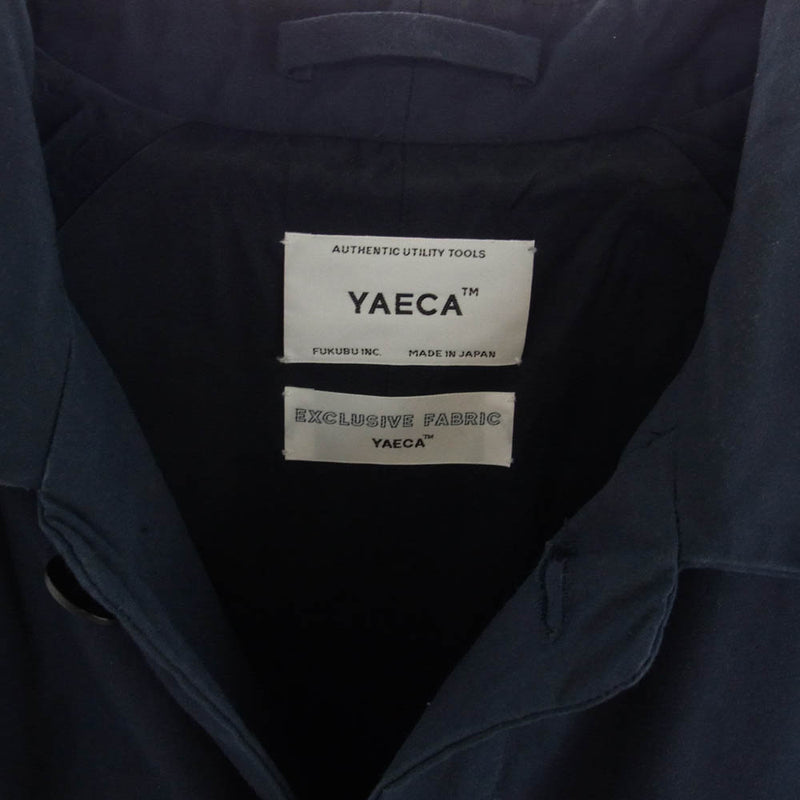 YAECA ヤエカ 19AW 19552 SOUTIEN COLLAR COAT STANDARD ステンカラーコート スタンダード ネイビー系 M【中古】