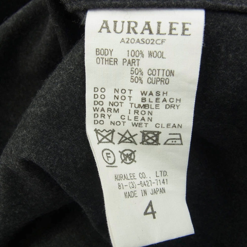 AURALEE オーラリー 20AW A20AS02CF WOOL FULLING FLANNEL CLOTH SHIRT ウール フランネル シャツ グレー系 4【中古】