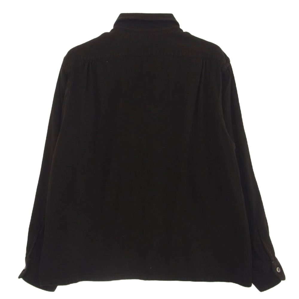タイガ タカハシ T.T LOT.101 OPEN COLLAR SHIRT オープンカラー シルク100％ 長袖シャツ ダークブラウン系 16【中古】
