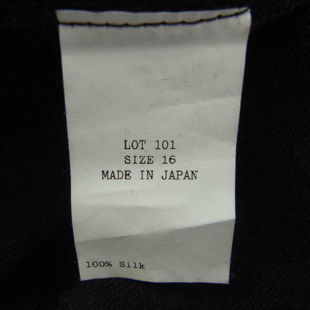 タイガ タカハシ T.T LOT.101 OPEN COLLAR SHIRT オープンカラー シルク100％ 長袖シャツ ダークブラウン系 16【中古】