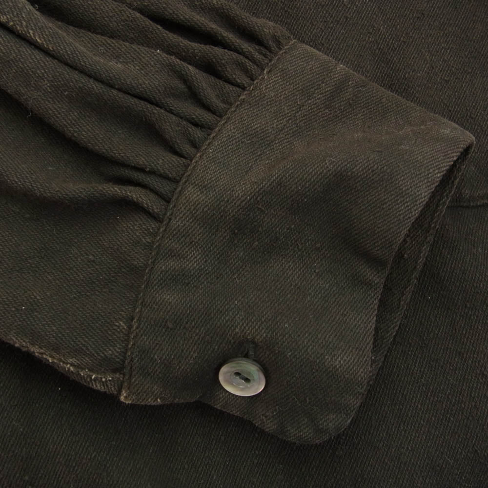 タイガ タカハシ T.T LOT.101 OPEN COLLAR SHIRT オープンカラー シルク100％ 長袖シャツ ダークブラウン系 16【中古】