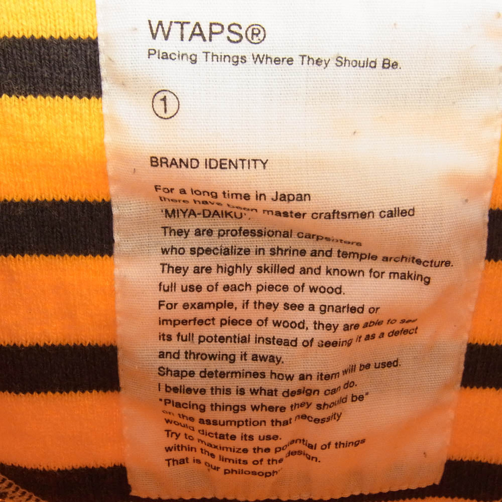 WTAPS ダブルタップス 13SS 131HNDT-CSM02 VASQUE L/S ボーダー バスク ロングスリーブ カットソー 長袖 イエロー系 1【中古】
