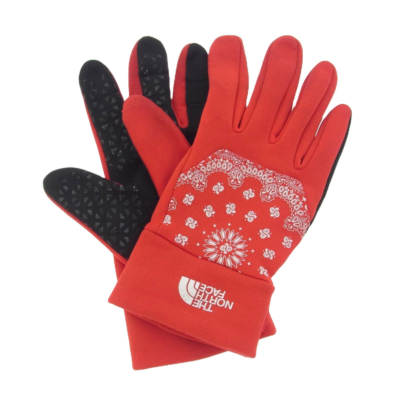 Supreme シュプリーム 14AW × THE NORTH FACE Bandana Glove ノースフェイス バンダナ グローブ 手袋 レッド系 ブラック系 表記サイズ無し【中古】