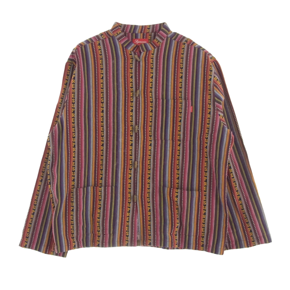 Supreme シュプリーム 20SS Woven Toggle Shirt ウーブン トグル ボタン シャツ 長袖 マルチカラー系 S【中古】