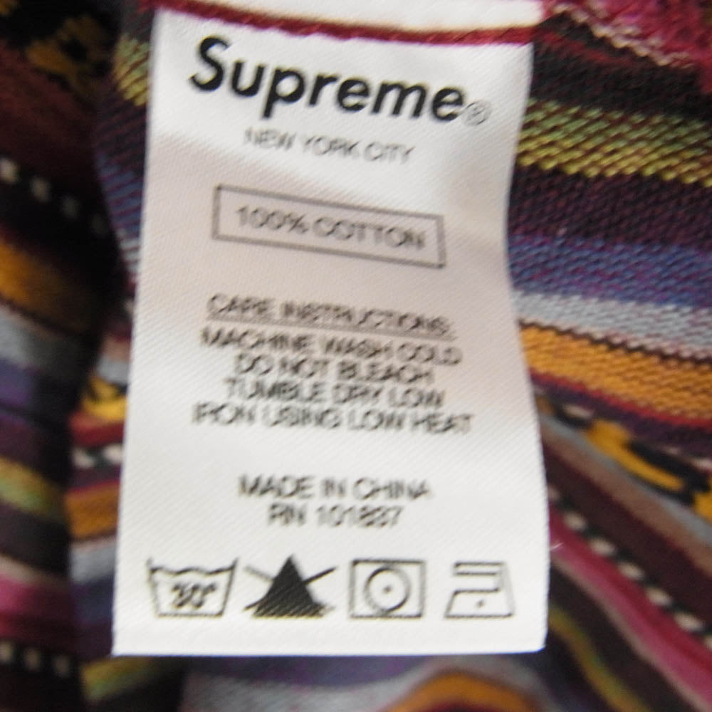 Supreme シュプリーム 20SS Woven Toggle Shirt ウーブン トグル ボタン シャツ 長袖 マルチカラー系 S【中古】