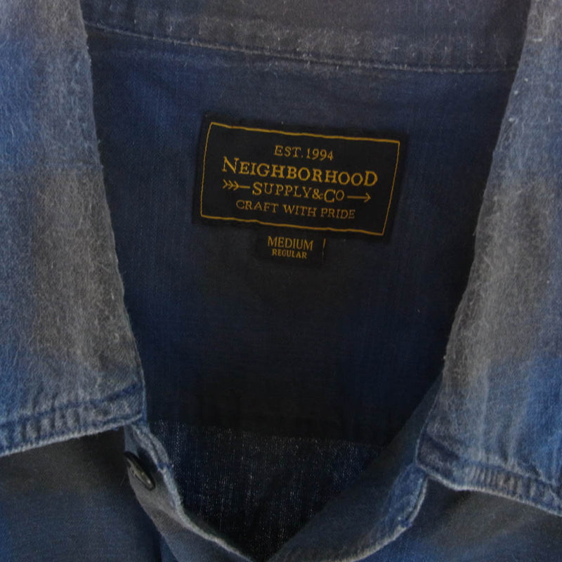 NEIGHBORHOOD ネイバーフッド 15SS 151ARNH-SHM04 B&C/C-SHIRT チェック コットン シャツ ブルー系 M【中古】