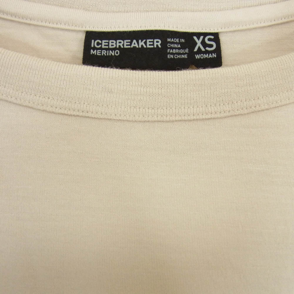 アイスブレーカー ITW61972 W NATURE DYED LS CREWE ネイチャーダイド ロングスリーブ クルー Tシャツ ベージュ系 XS【中古】