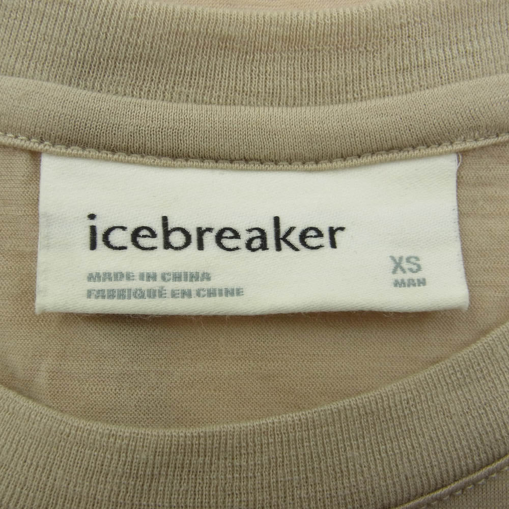 アイスブレーカー IT22171 M 150 SS POCKET CREWE 150 ショートスリーブ ポケット クルー Tシャツ ベージュ系 XS【中古】