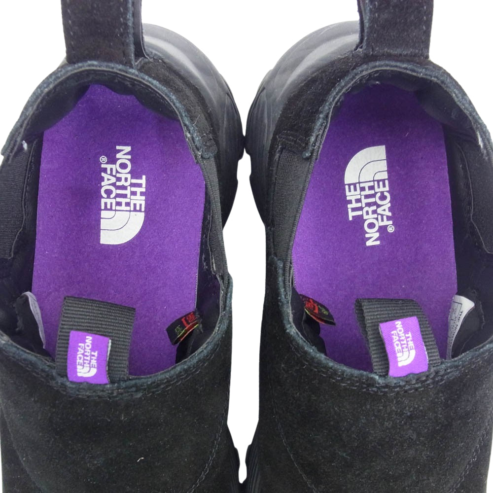 THE NORTH FACE ノースフェイス NF5150N Purple Label Featured Product vol.19 パープル レーベル フィールドレザーモック シューズ スリッポン サイドゴア 厚底 スエード ブラック系 24cm【中古】