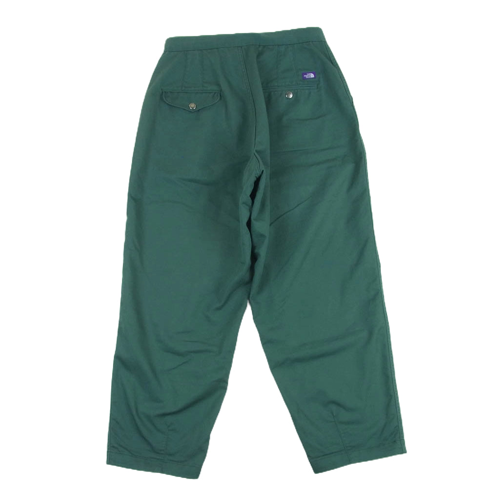 THE NORTH FACE ノースフェイス NT5302N PURPLE LABEL パープルレーベル Stretch Twill Wide Tapered Pants ストレッチ ツイル ワイド テーパード パンツ グリーン系 M【中古】