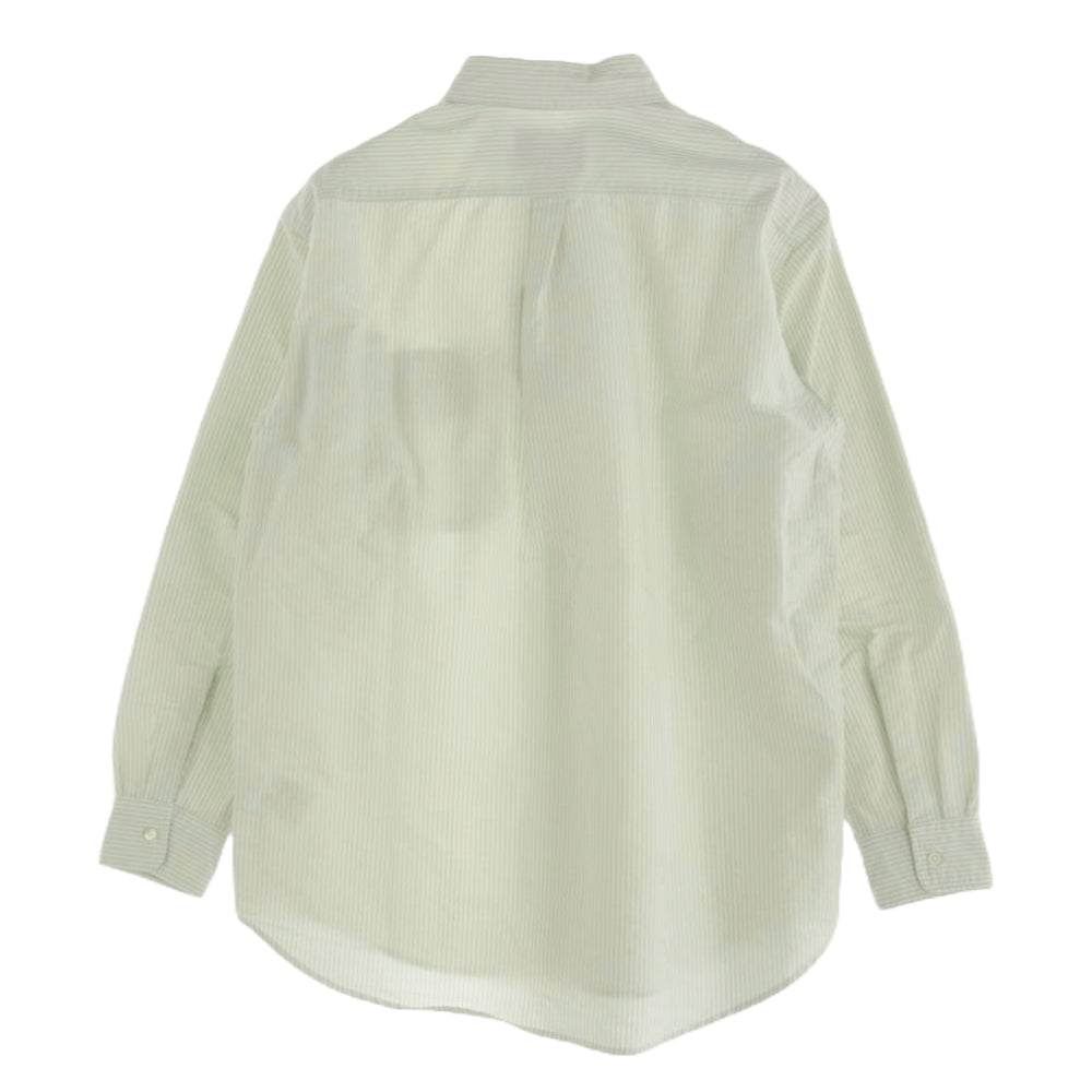 THE NORTH FACE ノースフェイス NT3301N PURPLE LABEL Cotton Polyester Stripe OX B.D. Shirt Sax パープル レーベル コットン ポリエステル ストライプ ボタンダウン 長袖 シャツ ライトグリーン系 S【極上美品】【中古】