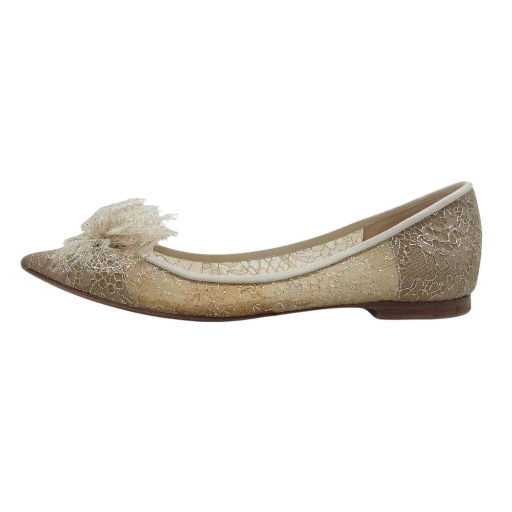 JIMMY CHOO ジミーチュウ レース パンプス ホワイト系 35.5【中古】