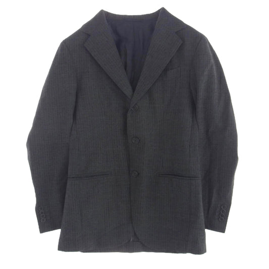 エリッコフォルミコラ イタリア製 ストライプ テーラード ジャケット ブラック系 44【中古】