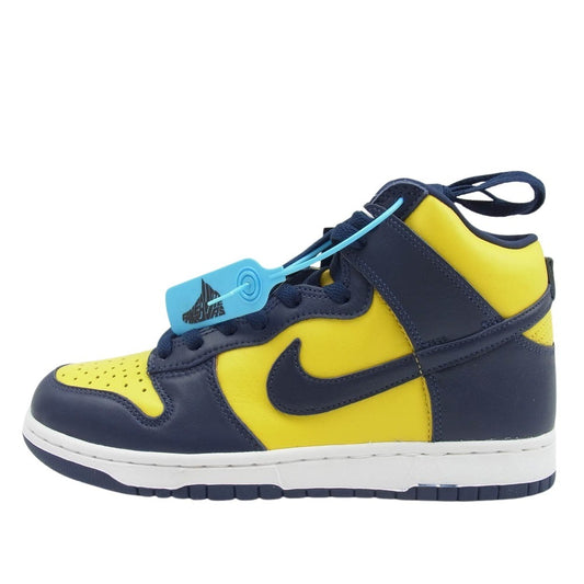 NIKE ナイキ CZ8149-700 DUNK HIGH SP MICHIGAN ダンクハイ ミシガン ハイカット スニーカー イエロー系 ネイビー系 25cm【新古品】【未使用】【中古】