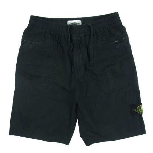 STONE ISLAND ストーンアイランド 22SS 7615L0403 ガーメントダイ ストレッチ コットン ポプリンシャーリング ショーツ ショート パンツ ブラック系 W30【中古】