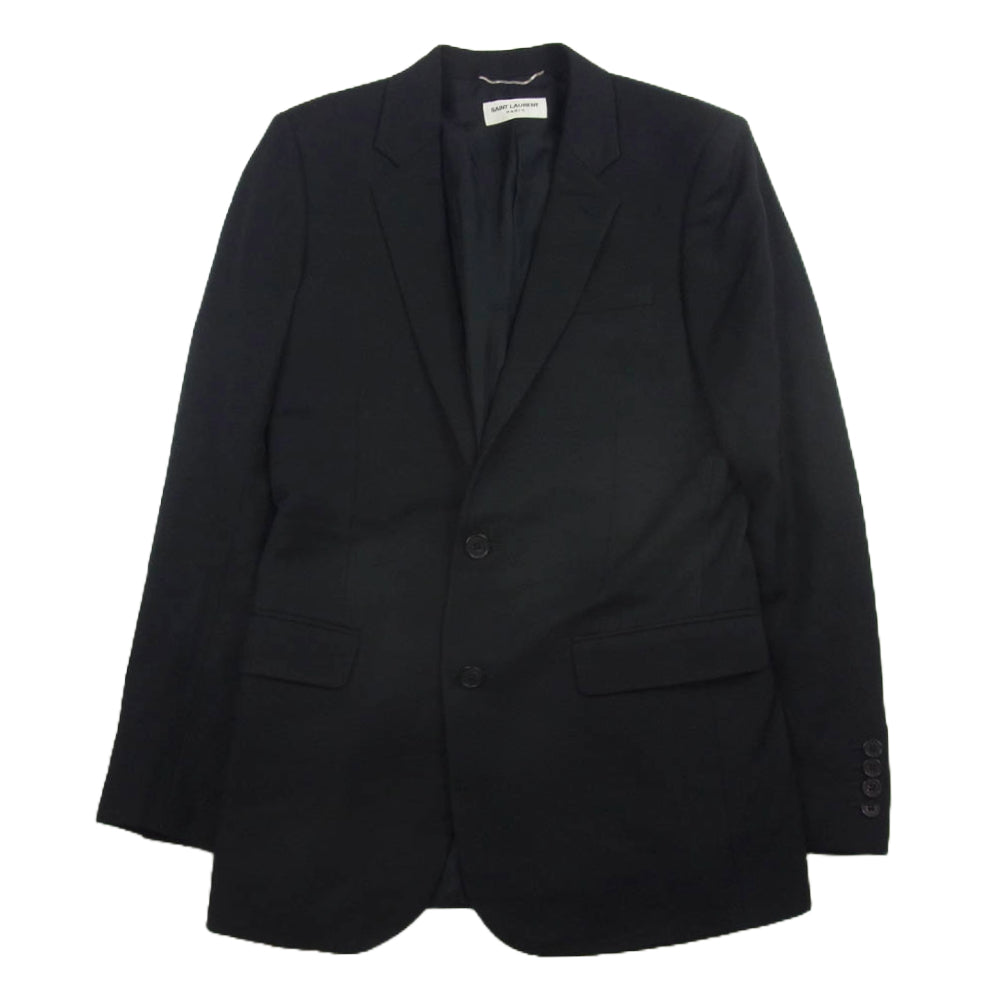 SAINT LAURENT サンローラン エディ期 シングルブレスト 2B テーラード ジャケット ブラック系 44【中古】