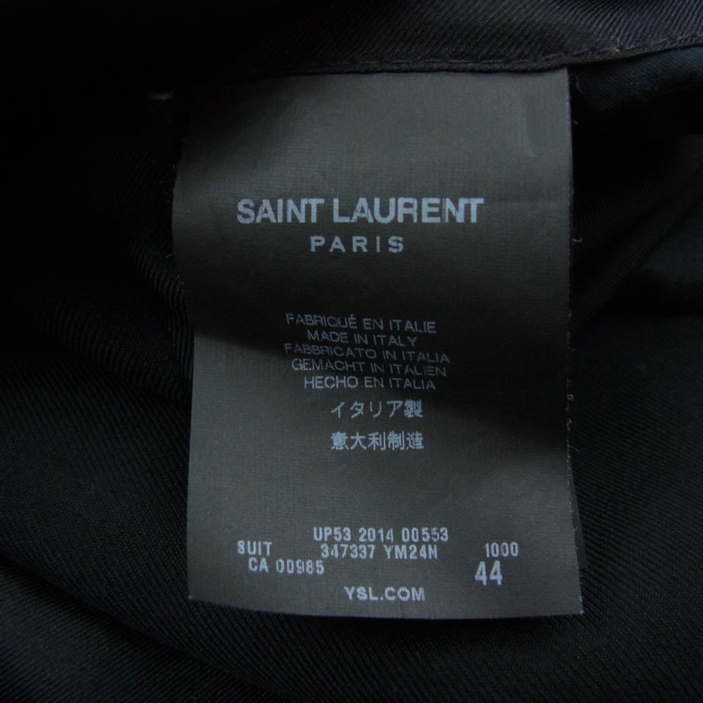 SAINT LAURENT サンローラン エディ期 シングルブレスト 2B テーラード ジャケット ブラック系 44【中古】