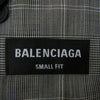 BALENCIAGA バレンシアガ ダブルブレスト テーラード ジャケット チェック柄 ブラック系 44【中古】