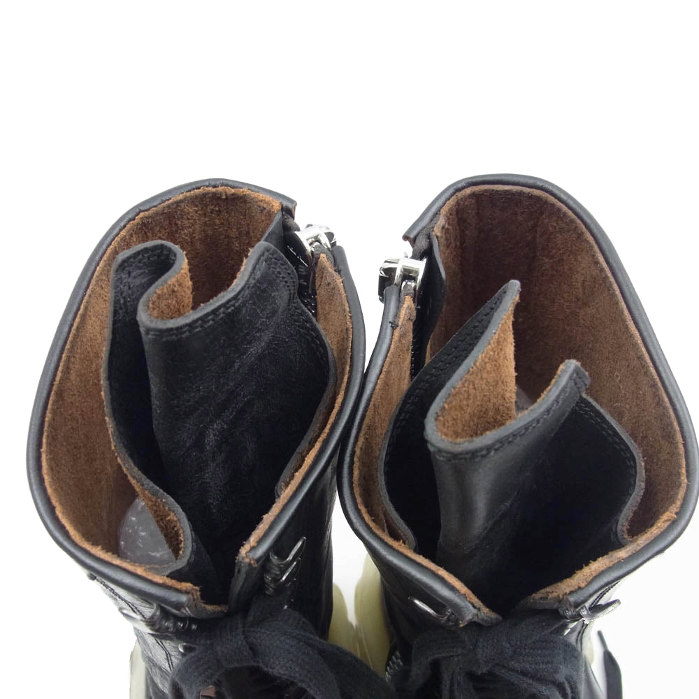 Rick Owens リックオウエンス Clear Sole Lace Up Tractor Boots クリア ソール レース アップ トラクター ブーツ サイドジップ ブラック系 42【中古】
