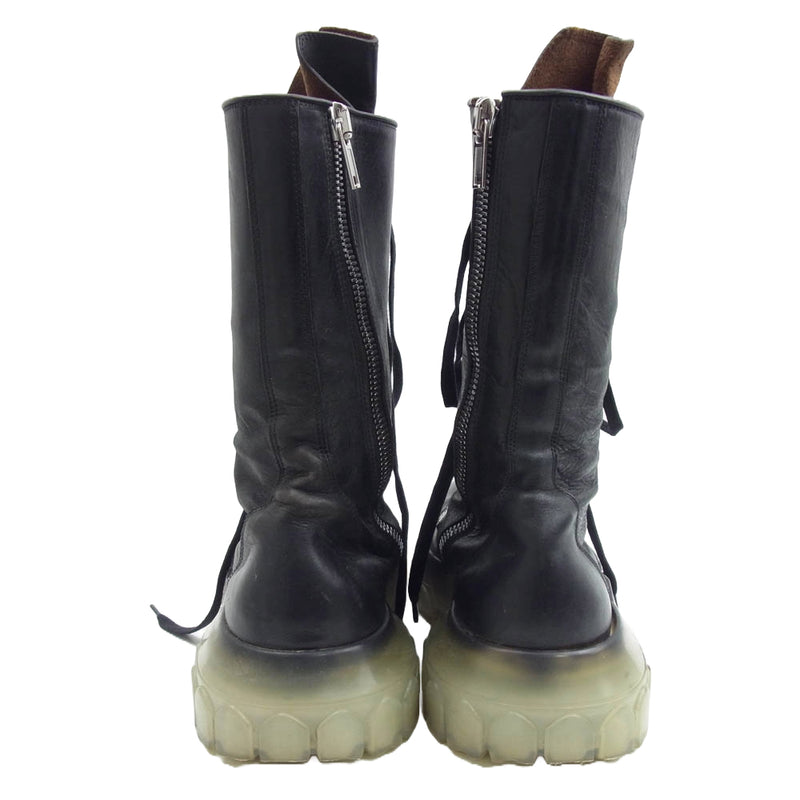 Rick Owens リックオウエンス Clear Sole Lace Up Tractor Boots クリア ソール レース アップ トラクター  ブーツ サイドジップ ブラック系 42【中古】