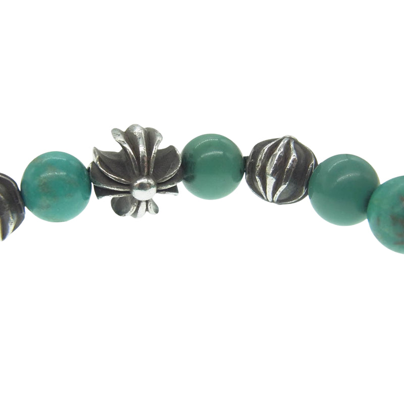 CHROME HEARTS クロムハーツ（原本無） BEAD Bracelet Turquoise 8mm クロスボール ターコイズ シルバー ビーズ ブレスレット シルバー系 ライトブルー系【中古】