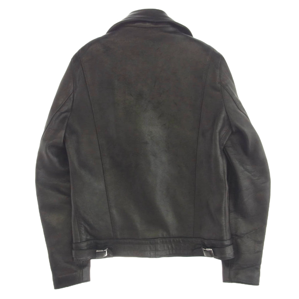 Lewis Leathers ルイスレザー 441TR CYCLONE JACKET ラットランドシープ タータンチェック サイクロン ダブル ライダース ジャケット ブラック系 38【中古】