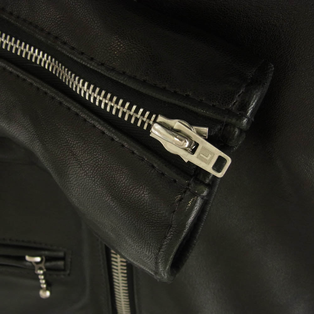Lewis Leathers ルイスレザー 441TR CYCLONE JACKET ラットランドシープ タータンチェック サイクロン ダブル ライダース ジャケット ブラック系 38【中古】