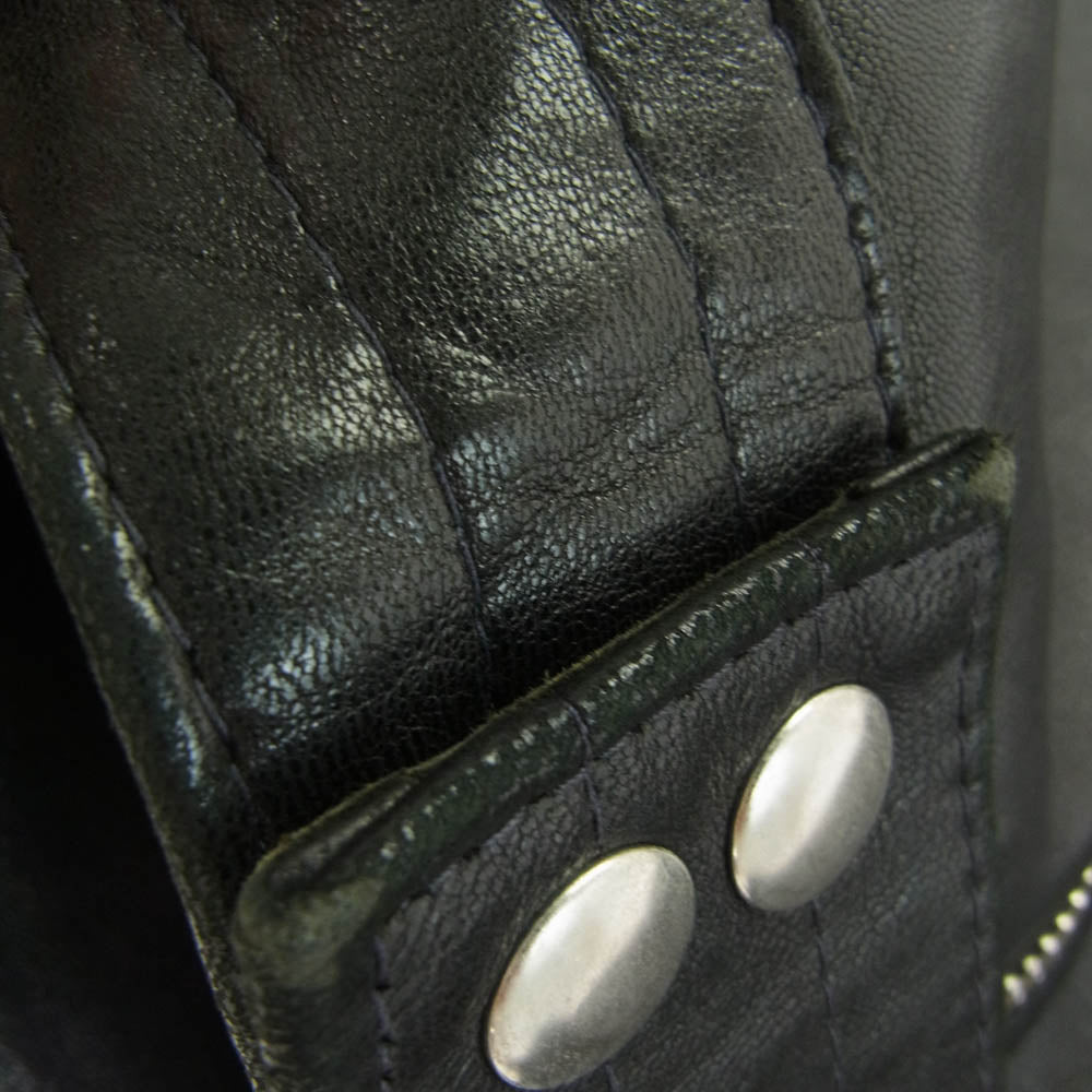 Lewis Leathers ルイスレザー 441TR CYCLONE JACKET ラットランドシープ タータンチェック サイクロン ダブル ライダース ジャケット ブラック系 38【中古】