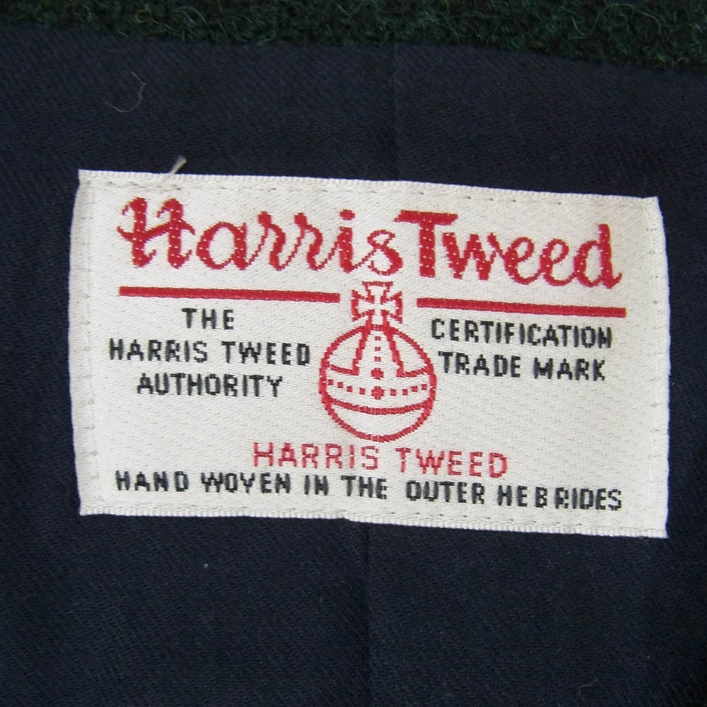 ミツミネ × Harris Tweed ウール ダブル ベスト グリーン系 L【中古】
