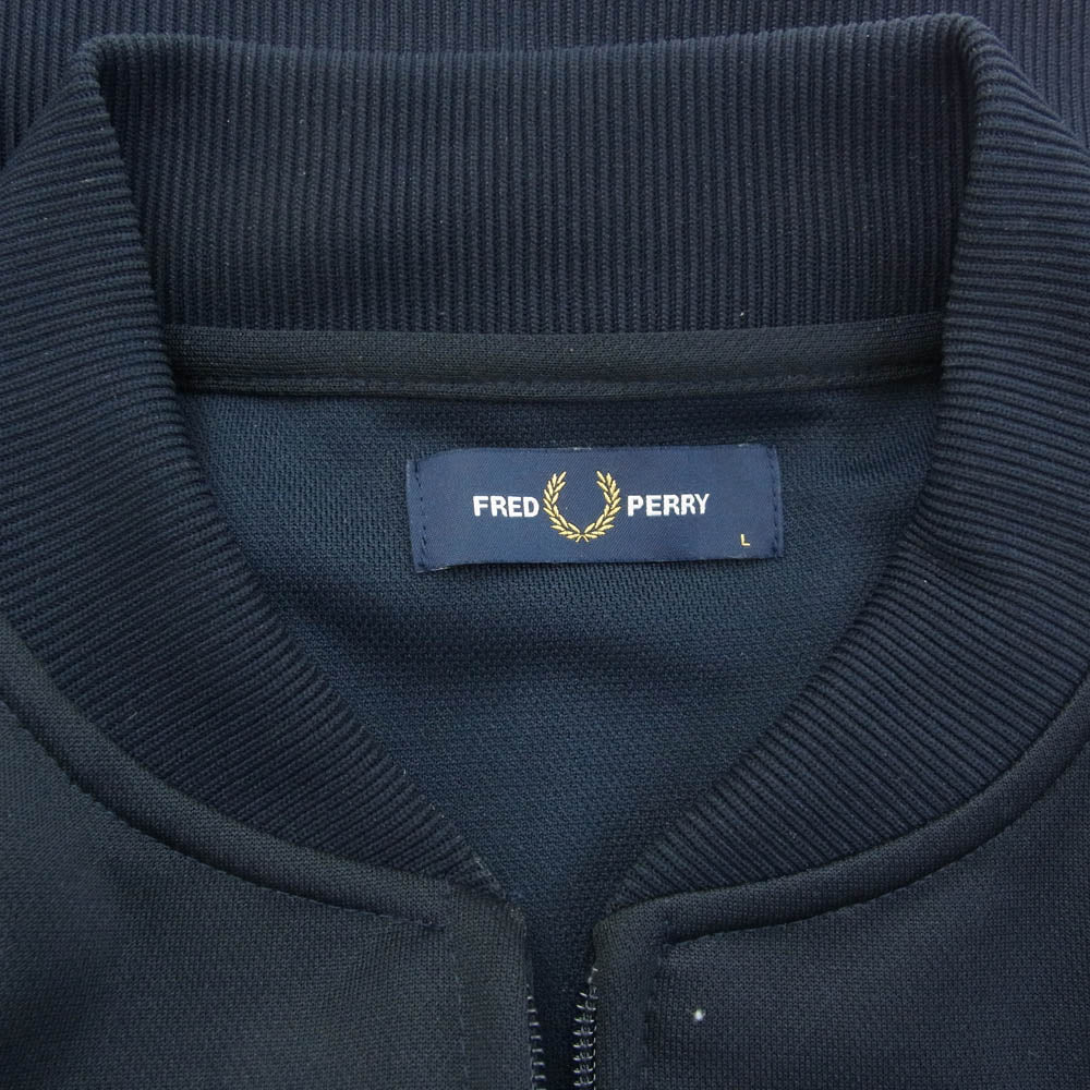 FRED PERRY フレッドペリー F2624 BOMBER JACKET ボンバー トラック ジャケット ネイビー系 L【中古】