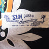 SUN SURF サンサーフ SS28019 UKULELE MELODY L/S RAYON HAWAIIAN SHIRT 洋柄 長袖 アロハ ハワイアン シャツ ブラック系 L【中古】