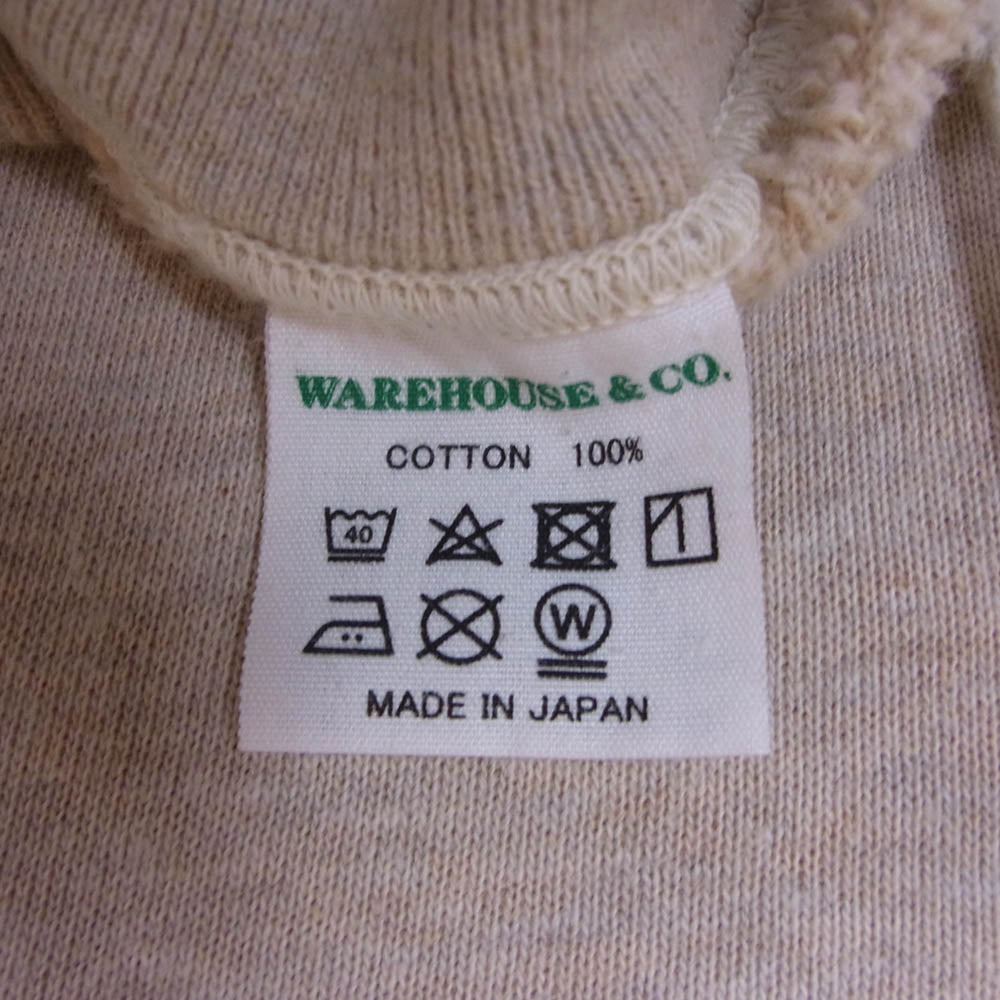 WAREHOUSE ウエアハウス Set In Hood 2本針フード 無地 パーカー ベージュ系 40【中古】