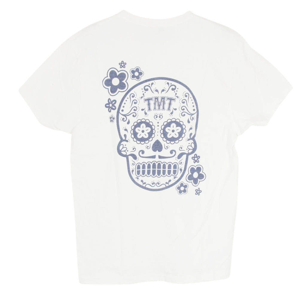 TMT ティーエムティー TCS-S1809 S/SL ラフィー天竺 TEE スカル 半袖 カットソー ホワイト系 L【中古】