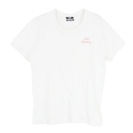 TMT ティーエムティー TCS-S2007 ワンポイント ポケット 半袖 Tシャツ ホワイト系 L【中古】