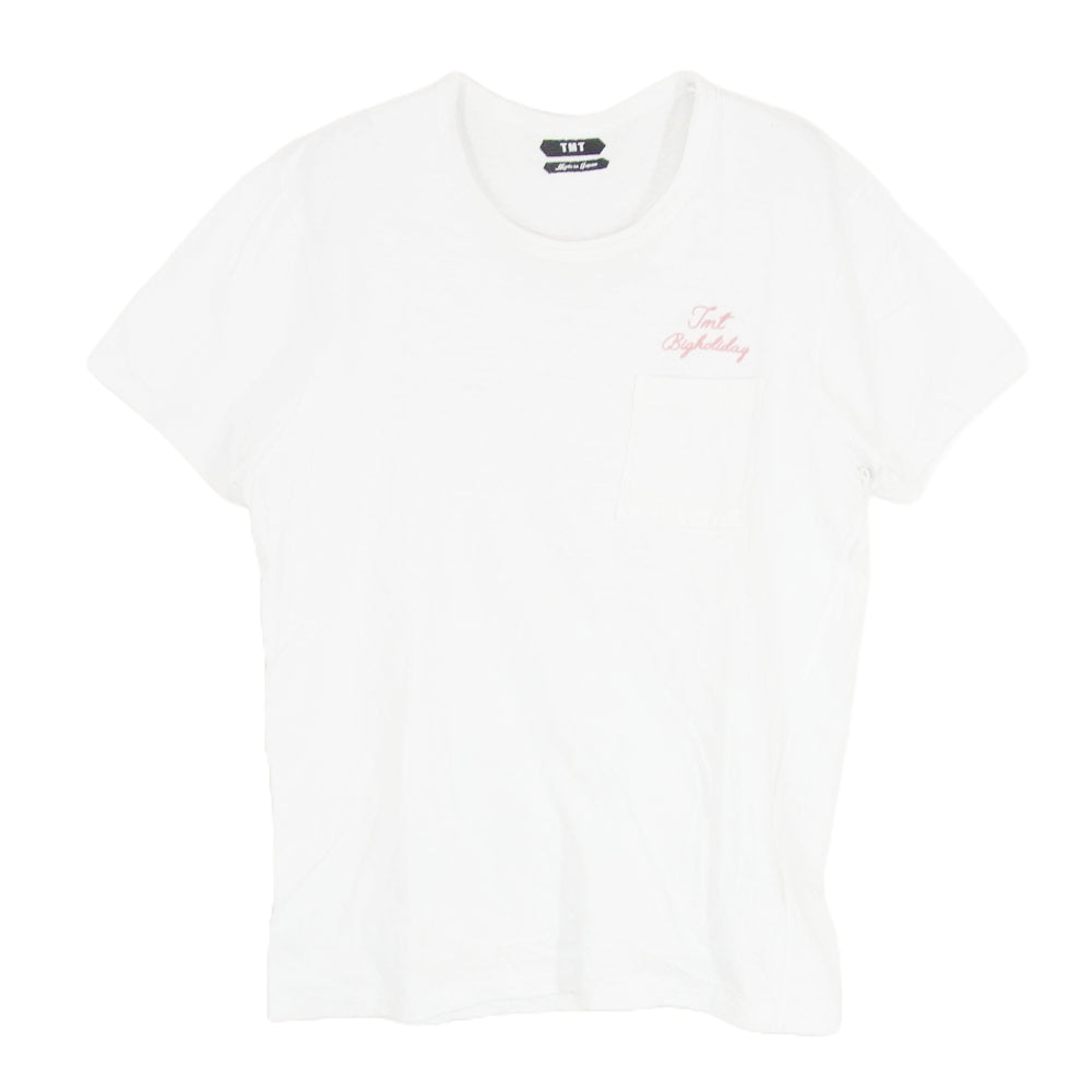 TMT ティーエムティー TCS-S2007 ワンポイント ポケット 半袖 Tシャツ ホワイト系 L【中古】