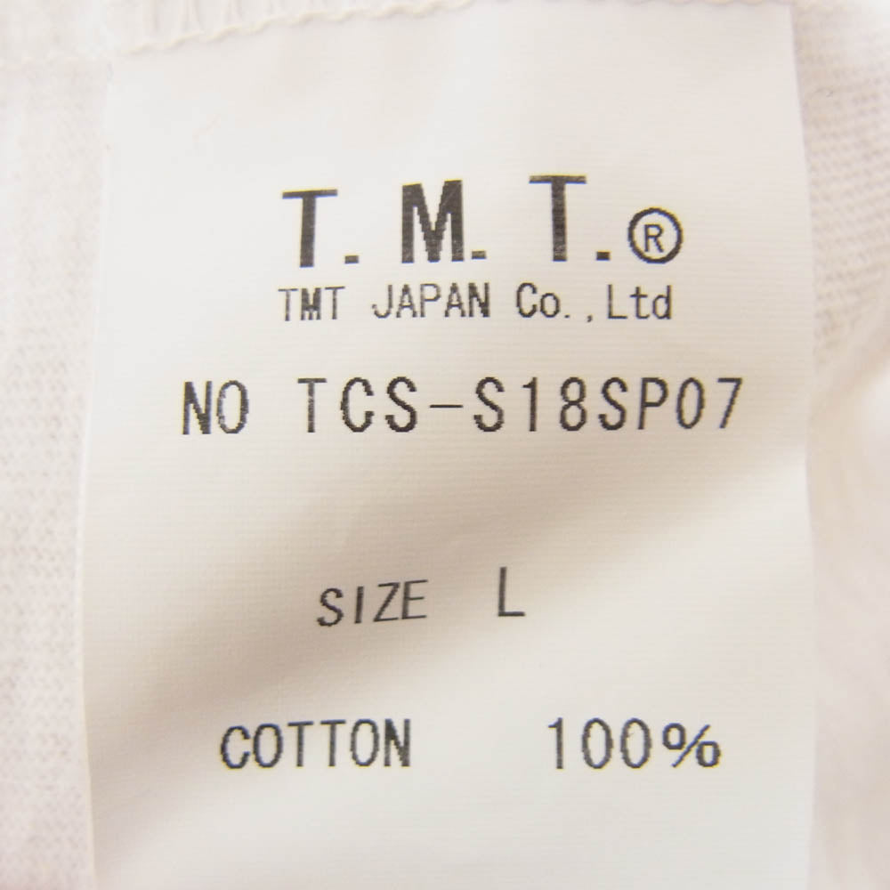 TMT ティーエムティー TCS-S18SP07 S/SL ラフィー天竺 TEE SURF GIRL PHOTO 半袖 Tシャツ ホワイト系 L【中古】