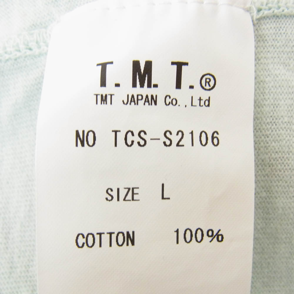 TMT ティーエムティー TCS-S2106 S/SL RAFIJERSEY POCKET TEE　GIRL PHOTO 半袖 Tシャツ グリーン系 L【中古】