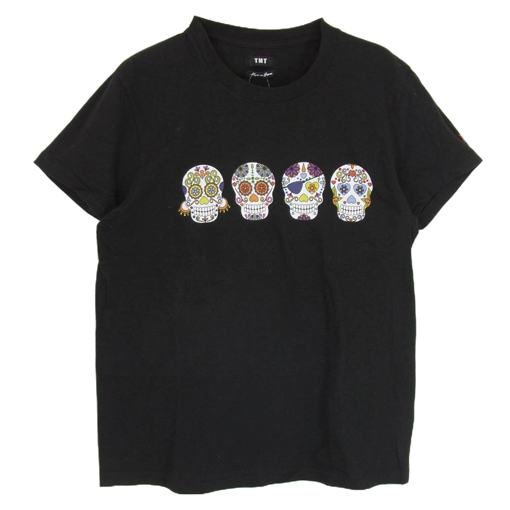 TMT ティーエムティー TCS-S1802 スワロフスキー スカル 半袖 カットソー Tシャツ ブラック系 L【中古】