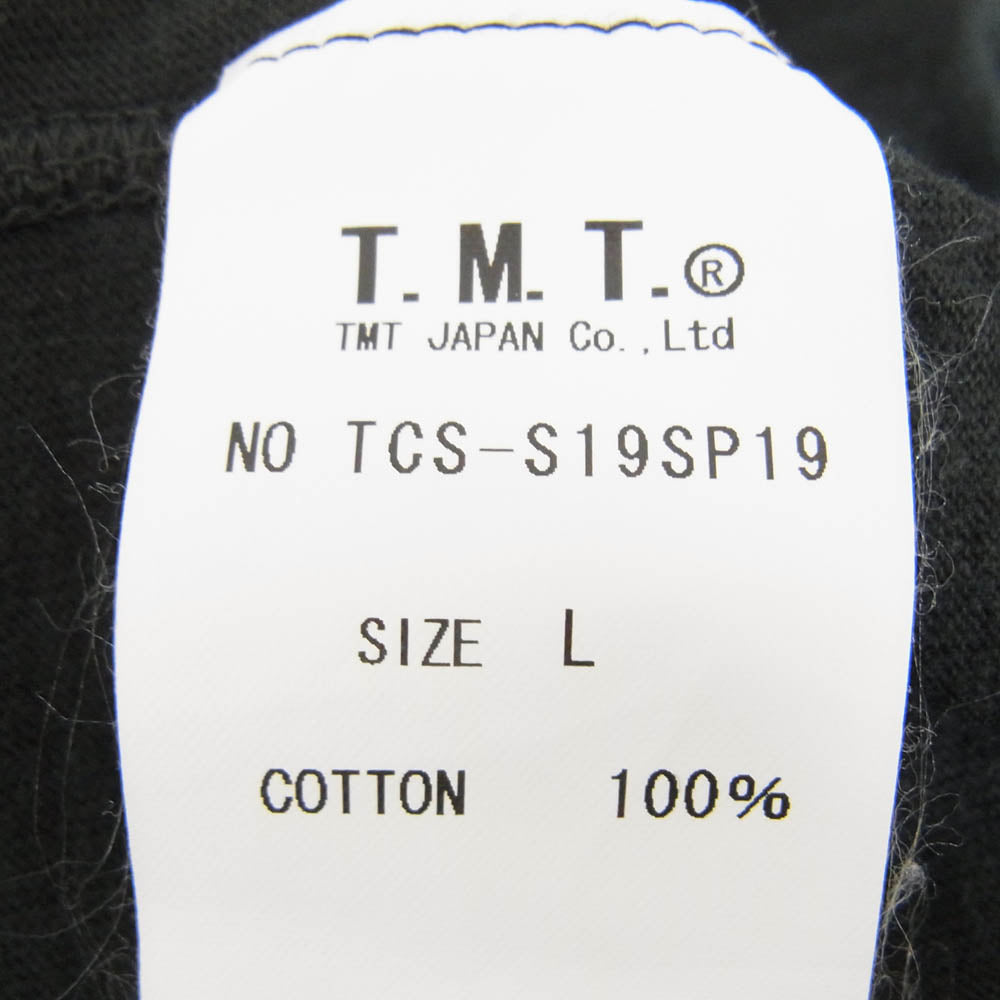 TMT ティーエムティー TCS-S19SP19 クルーネック コットン ロゴ プリント 半袖 Tシャツ カットソー ブラック系 L【中古】
