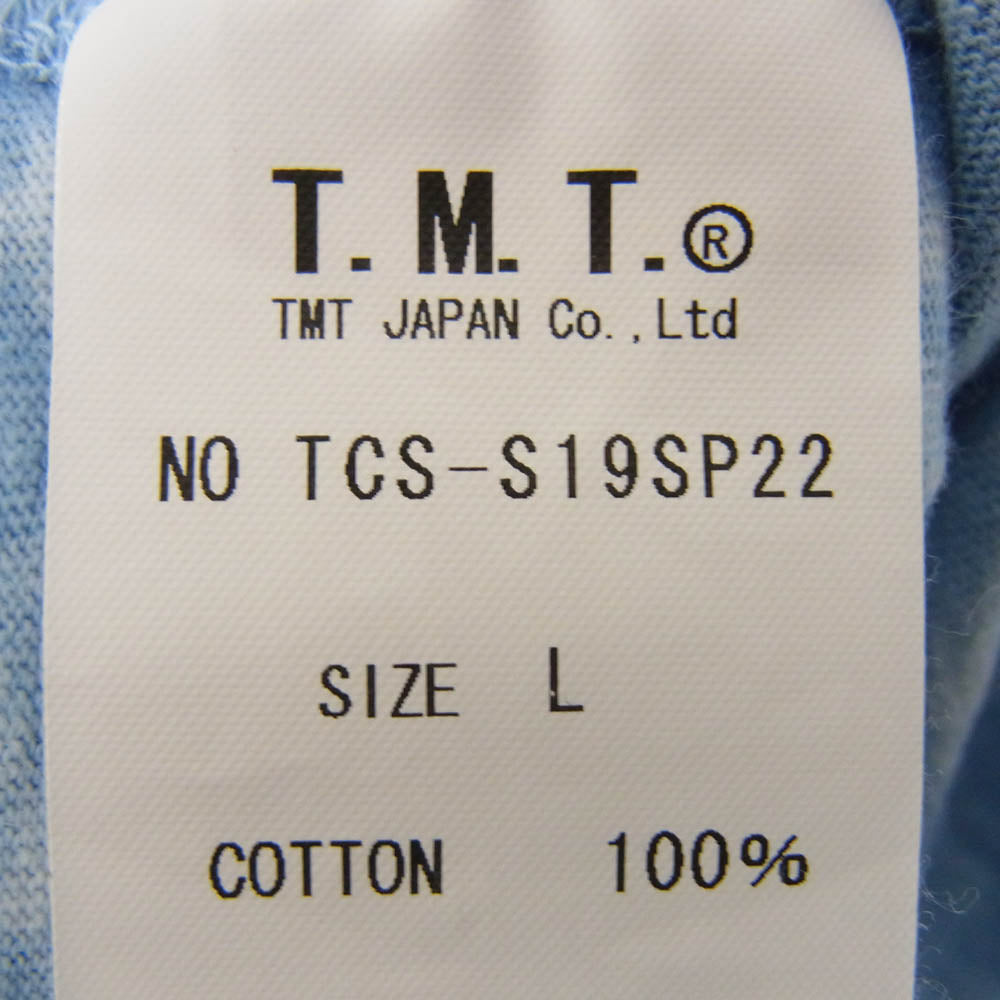 TMT ティーエムティー タイダイ柄 ロゴ 半袖 Tシャツ カットソー ブルー系 L【中古】