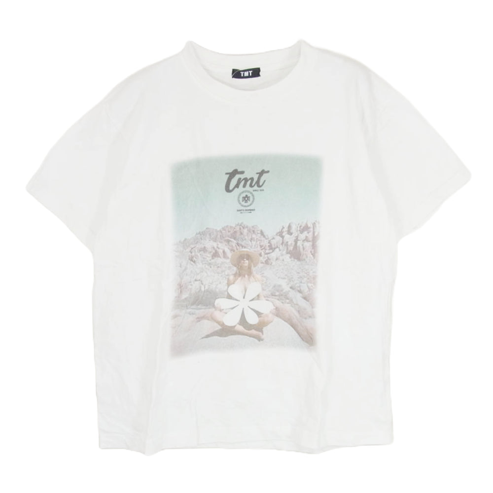 TMT ティーエムティー TCS-S23SP07 JERSEY SS TEE  LOVE&PEACE 半袖 Tシャツ カットソー ホワイト系 L【中古】