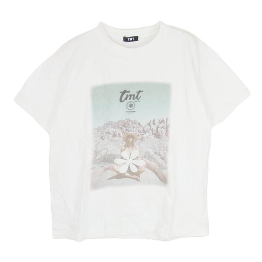 TMT ティーエムティー TCS-S23SP07 JERSEY SS TEE  LOVE&PEACE 半袖 Tシャツ カットソー ホワイト系 L【中古】