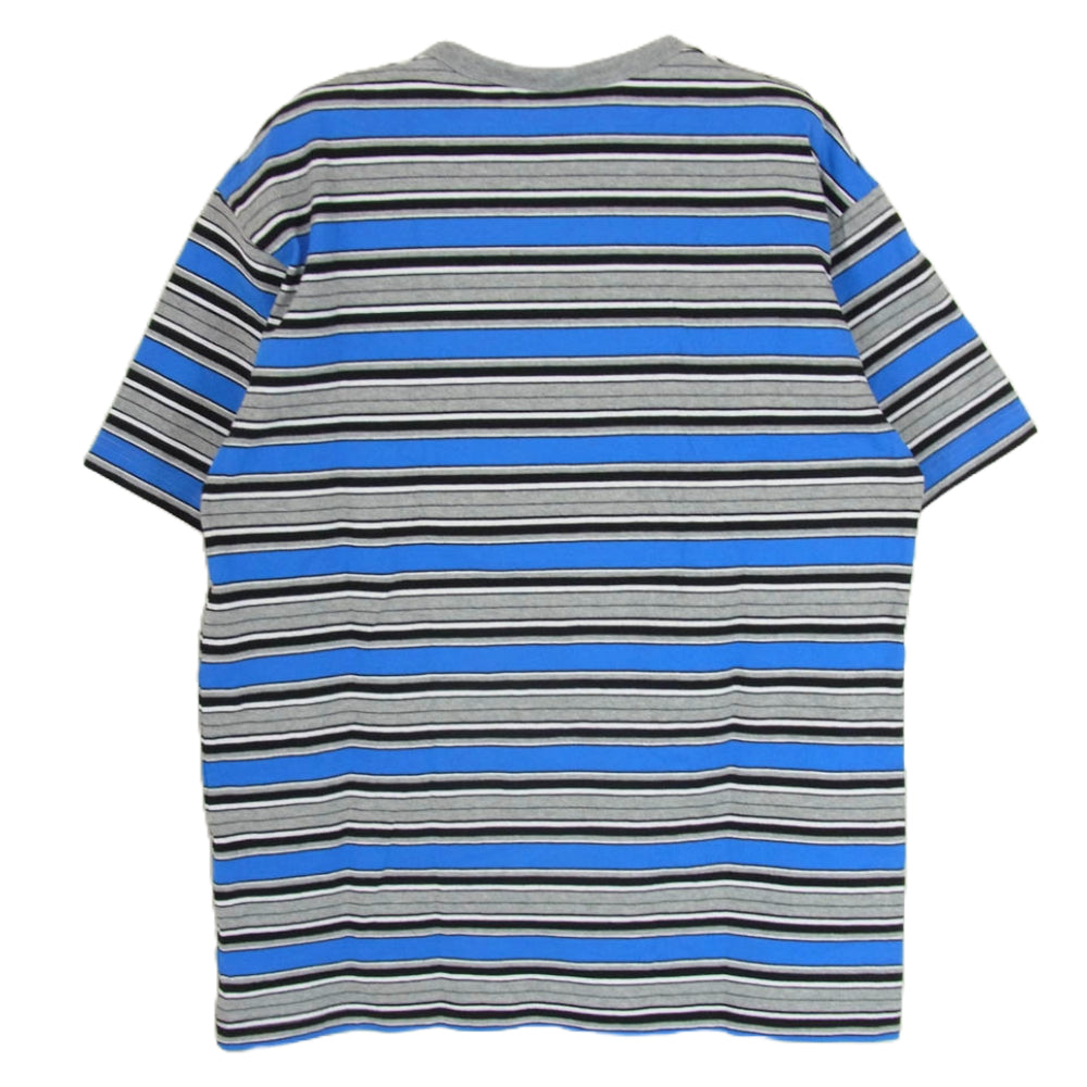 THE NORTH FACE ノースフェイス NT32253 S/S MULTI BORDER TEE ヘビーウエイト 半袖 Tシャツ ブルー系 L【中古】