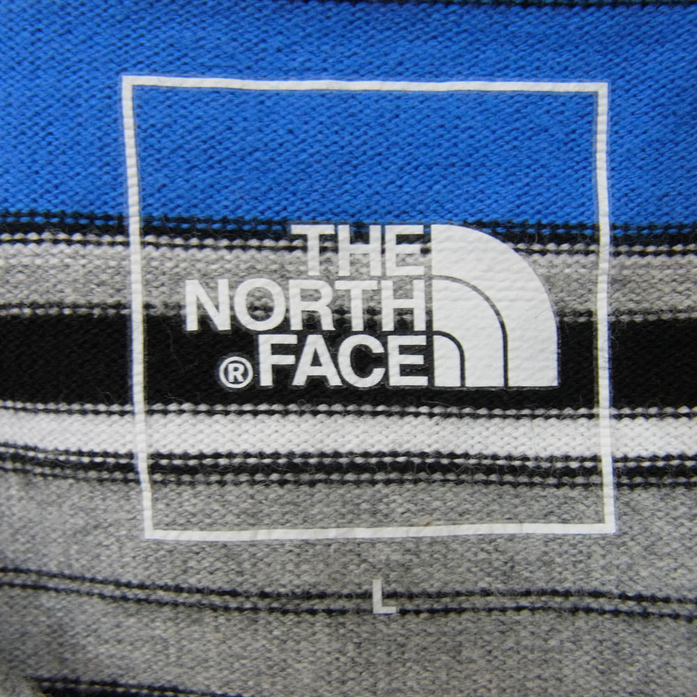THE NORTH FACE ノースフェイス NT32253 S/S MULTI BORDER TEE ヘビーウエイト 半袖 Tシャツ ブルー系 L【中古】