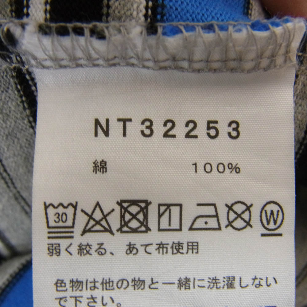 THE NORTH FACE ノースフェイス NT32253 S/S MULTI BORDER TEE ヘビーウエイト 半袖 Tシャツ ブルー系 L【中古】