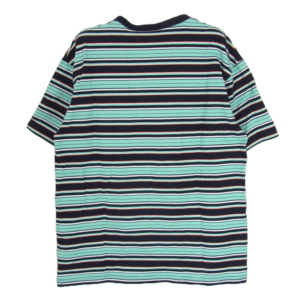 THE NORTH FACE ノースフェイス NT32253 S/S MULTI BORDER TEE ヘビーウエイト 半袖 Tシャツ グリーン系 L【中古】