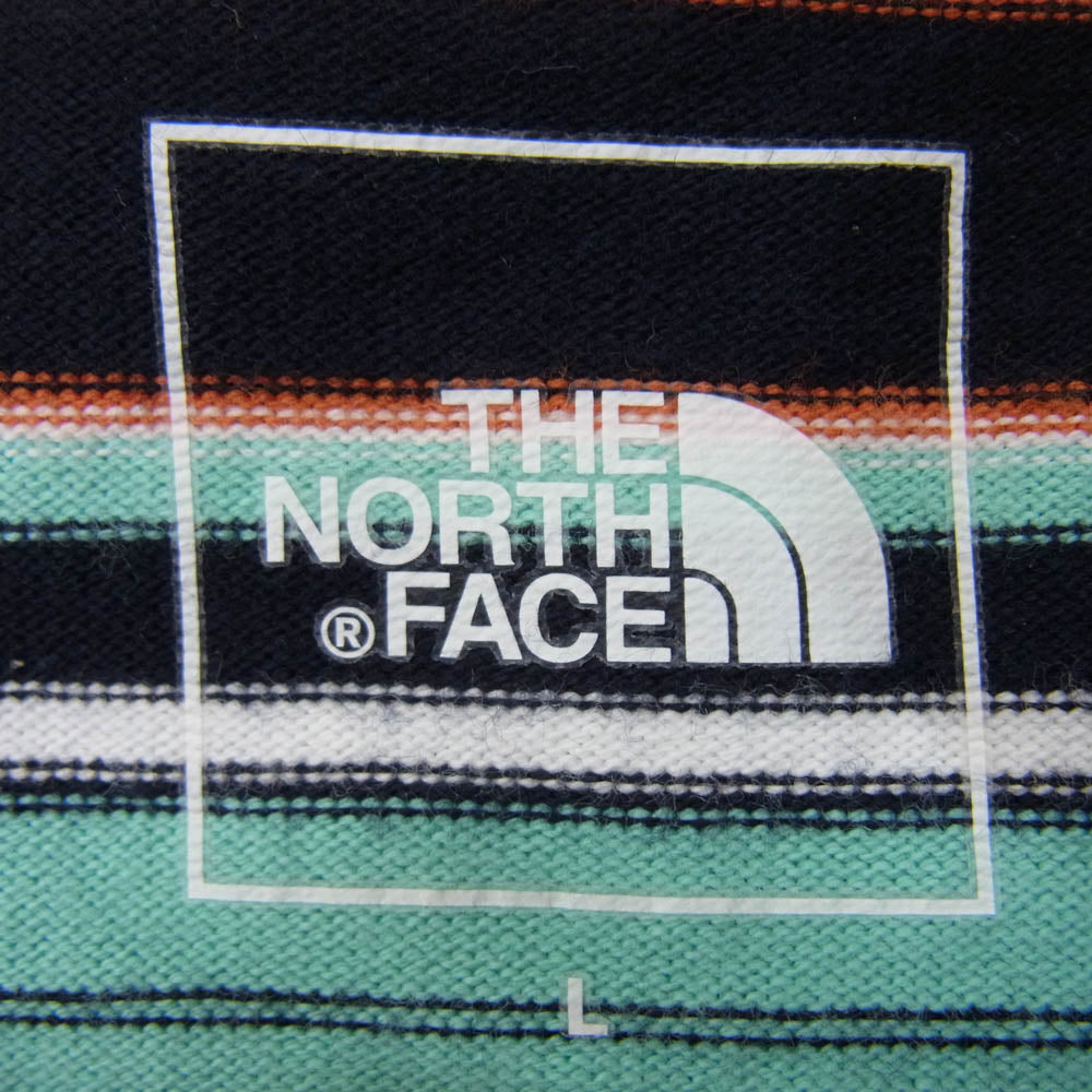 THE NORTH FACE ノースフェイス NT32253 S/S MULTI BORDER TEE ヘビーウエイト 半袖 Tシャツ グリーン系 L【中古】
